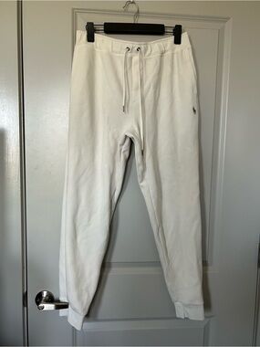 Polo by Ralph Lauren White Men's Drawstring Double Tech Fleece Sweatpants